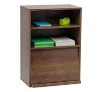 Iris Ohyama, Mobile contenitore con 2 ripiani e ante a soffietto/Armadio in legno/Armadio portaoggetti, Ripiano regolabile in altezza 3,2 cm, Ufficio, Casa - Flap Rack - CHR-1 - Rovere Marrone