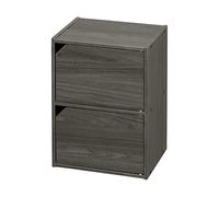 Iris Ohyama, Mobile contenitore/Mobile con ante/Mobile con ripiani/Libreria/Mobile con 2 ante, Modulare,Design, Ufficio, Casa - Module Shelf - MDB-2D - Quercia grigia
