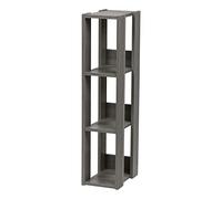 Iris Ohyama, Mobile contenitore/Piccolo contenitore/Ripiano per riporre gli oggetti/Mobile laterale, Modulare,Design, Ufficio, Casa - Open Wood Rack - OWR-200 - Quercia grigia