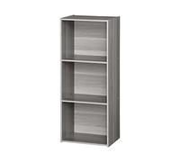 Iris Ohyama, Armadietto, Libreria, Armadietto con 3 Ripiani, Grande Capacità, Multifunzionale, Solido, Ufficio, Camera da Letto, Soggiorno - Scaffale Base per Ufficio CX-3FN - Rovere Grigio