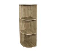 Iris Ohyama Mobile, Libreria, Scaffale Angolare da Parete in Legno, 3 Livelli, Marrone Cenere, Polivalente, Modulare, Aperto, Per Soggiorno, Ufficio, Camera, Libri, CD, Montaggio Facile, CX-3C