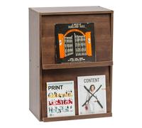 Iris Ohyama, Mobile, Libreria, Scaffale portaoggetti, 2 ante pieghevoli, Design, Solido, Moderno, Multiuso, Ufficio, Camera da letto, Soggiorno, Flap Rack CHR-2, Marrone