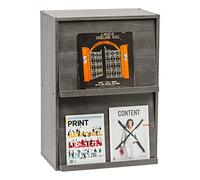 Iris Ohyama, Mobile, Libreria, Scaffale portaoggetti, 2 ante pieghevoli, Design, Solido, Moderno, Multiuso, Ufficio, Camera da letto, Soggiorno, Flap Rack CHR-2, Rovere grigio