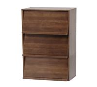 Iris Ohyama, Mobile, Libreria, Scaffale portaoggetti, 3 ante pieghevoli, Design, Solido, Moderno, Multiuso, Ufficio, Camera da letto, Soggiorno, Flap Rack CHR-3, Marrone