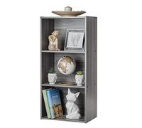 Iris Ohyama Mobile, librerie larghe 40 cm, Scaffale Angolare da Parete in Legno, 3 Livelli, Grigio, Polivalente, Modulare, Aperto, Per Soggiorno, Ufficio, Libri, Decorazioni, Montaggio Facile, CX-3