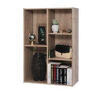 Iris Ohyama Mobile, librerie larghe 60 cm, Scaffale Angolare da Parete in Legno, 5 Livelli, Marrone Cenere, Polivalente, Modulare, Aperto, Per Soggiorno, Ufficio, Libri, CD, Montaggio Facile, CX-23C