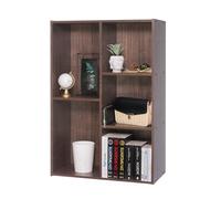 Iris Ohyama Mobile, librerie larghe 60 cm, Scaffale Angolare da Parete in Legno, 5 Livelli, Marrone, Polivalente, Modulare, Aperto, Per Soggiorno, Ufficio, Libri, Decorazioni, Montaggio Facile,