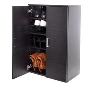 Iris Ohyama, Mobiletto, Scaffale, Armadio, Organizzatore di scarpe, 6 scomparti, Modulare, Contiene 18 paia, Ingresso, Camera da letto, Soggiorno, Ufficio - Shoe Cabinet SR-6035 - Rovere nero