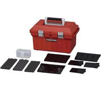 Iris Ohyama, organizer, custodia, baule, cestino, casLottota degli attrezzi, fai da te, chiusura a vite, senza BPA, HP-46, rosso, impilabile, clip di chiusura - L28 x P46 x A27 cm