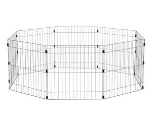 Iris Ohyama, parco per il cane / esterno gabbia / recinto / canile - Wire Pet Circle - 24 pollici, epossidica 1,5m² nero, 60 x 60 cm