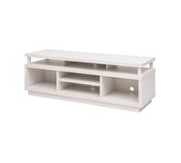 Iris Ohyama, Porta TV/Mobile TV/TV Porta TV in legno/Porta TV con 5 ripiani aperti/TV fino a 55, Legno massello, fori passacavi, Ufficio, Soggiorno - TV Cabinet Middle OTS-125M - Quercia Bianco