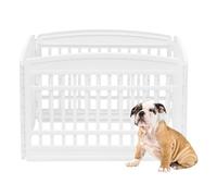 Iris Ohyama, Recinto per Cani da Interno, Plastica, Parco, Per Cucciolo, Gatti, Animali domestici, Interni, Esterni, Gabbia, Cuccia, Canile, A60cm/4 Pannelli/Senza Porta, Bianco, CI-604E