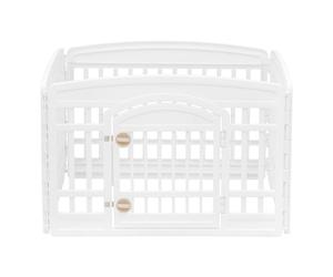 Iris Ohyama, Recinto per Cani da Interno, Plastica, Parco, Per Cucciolo, Gatti, Animali domestici, Interni, Esterni, Gabbia, Cuccia, Canile, A60cm/4 Pannelli, Bianco, CI-604E
