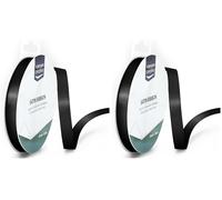 Iris Ohyama Ribbon Lyon Wired Nastro di Raso, Nero, 9 mm x 10 m (Confezione da 2)