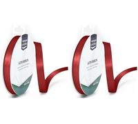 Iris Ohyama Ribbon Lyon Wired Nastro di Raso, Rosso, 9 mm x 10 m, unità (Confezione da 2)