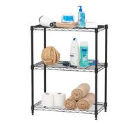 Iris Ohyama, Scaffalatura/Mobili per l'immagazzinamento/unità di scaffalatura a più Lati/Scaffalatura in Metallo con 3 Ripiani, Altezza Regolabile, Cucina, Garage, Ufficio - Metal Rack MR-NS3 - Nero
