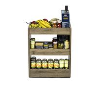 Iris Ohyama, Scaffale con ruote/mobili da magazzino con ruote/carrello/desk in legno, Facile da spostare e con ruote regolabili, Ufficio, soggiorno, studio - Storage Cart WSW-280 - Cenere marrone