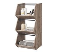 Iris Ohyama, Scaffale, Contenitore in legno, Credenza, 1 anta pieghevole, Impilabile, Solido, Cucina, Camera da letto, Soggiorno - Scaffale per mobili di base - IWB-400 - Marrone cenere