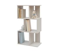 Iris Ohyama, Scaffale decorativo / scaffale con 3 ripiani / libreria a forma di S, Montaggio facile, Design, Moderno, Modularee, Ufficio,Soggiorno, Biblioteca - Display Shelf SRK-W3 - Quercia Bianco