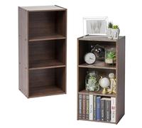 Iris Ohyama, Scaffale di Rangement, Lotto di 2 mobili portaoggetti, Libreria, Design, Rimovibile, Modulabile, Ufficio, Camera da letto, Salotto - CX-3 - Marrono