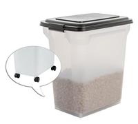 Iris Ohyama, scatola per crocchette / scatola per alimenti ermetica - Air Tight Food Container - ATS-L, plastica, nero / trasparente, 45 L, 15 kg, 46 x 33.5 x 50 cm