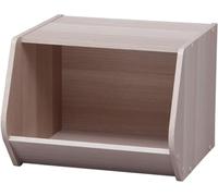 Iris Ohyama, Scatola portaoggetti aperta/Scatola portaoggetti in legno/Armadio portaoggetti piccolo/Mobili laterali/Scatola impilabile, Moderno, Design, Ufficio, Casa - Stack Box - STB-400 - Marrone