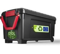 Iris Ohyama, Scatole Pieghevoli, 170L, Per Unità, Nero, Grande, Solido, Impilabile, Per Garage, Scaffali, Scatola Organizer, Plastica, Contenitore, SIA-1000