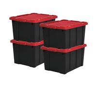 Iris Ohyama, Scatole Pieghevoli, 68L, Set di 4, Rosso, Grande, Solido, Impilabile, Per Garage, Scaffali, Scatola Organizer, Plastica, Contenitore, DDSKT-700