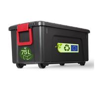 Iris Ohyama, Scatole Pieghevoli, 75L, Per Unità, Nero, Grande, Solido, Impilabile, Per Garage, Scaffali, Scatola Organizer, Plastica, Contenitore, SIA-75
