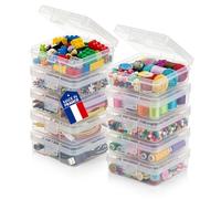 Iris Ohyama, Scatole Plastica con Coperchio Incernierato, 0.4L, Set da 10, Trasparente, Impilabile, Chiusura a Scatto, Per Puzzle, LEGO, Pennarelli, Materiale Creativo, Viti, Senza BPA, MCC-S