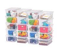 Iris Ohyama Scatole Portaoggetti, 5L, Set di 20, Trasparente, Chiusura facile, Impilabile, Plastica Trasparente, Per Armadio, Scaffali, Scuola, Organizzazione, Giocattoli, Cartoleria, Scarpe, CNL-5