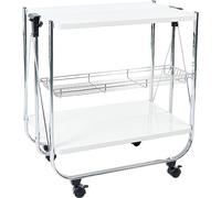 Iris Ohyama, Servizio di cucina, stoccaggio, 2 ripiani, 1 cestino a rete, con ruote, cucina, soggiorno - Kitchen Wagon CW-005 - Bianco