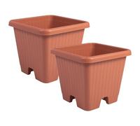 Iris Ohyama, Set da 2 Vaso per piante, fioriera d'aria con sistema di drenaggio dell'acqua per il giardinaggio - Air Vegetable Planter400, Marrone, 38.5W x 33.5H x 38.5Dcm