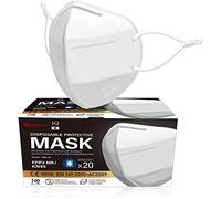 Iris Ohyama, Set di 20 maschere monouso FFP2, 3 strati, Imballaggio individuale, Elastico anti-irritazione, Per il personale medico - Protective Mask IDM - Bianco