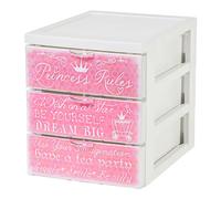 Iris Ohyama, Torre di stoccaggio, 3 cassetti da 2 L, maniglie ergonomiche, soggiorno, camera da letto, ufficio - Style Chest SCF-A5 - Principessa