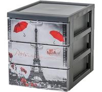 Iris Ohyama, Torre di stoccaggio, 3 cassetti da 2 L, maniglie ergonomiche, soggiorno, camera da letto, ufficio - Style Chest SCF-A5 - Parigi