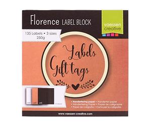 Iris Ohyama Vaessen Florence Blocco di Cartoncino Misure e 3 Colori, Etichette per Regali, Scrapbooking, Creazione di Biglietti e Altri Progetti Creativi con la Carta, Bianco, Nero, Marrone Kraft