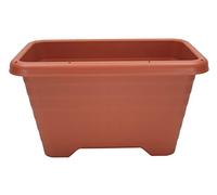 Iris Ohyama, Vaso per piante, fioriera sottile con sistema di drenaggio/conservazione dell'acqua per il giardinaggio - Slim Planter Relief500, Marrone