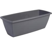 Iris Ohyama, Vaso per piante, fioriera rettangolare con sistema di drenaggio/conservazione dell'acqua per il giardinaggio - Rectangle Plant Pot550, Grigio