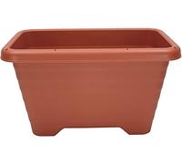 Iris Ohyama, Vaso per piante, fioriera sottile con sistema di drenaggio/conservazione dell'acqua per il giardinaggio - Slim Planter Relief500, Marrone