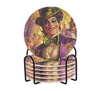 Iris - Set di 6 sottobicchieri da tavola con motivo scozzese, per feste e martedì grasso, per bevande, casa, bar, must have