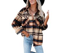 Iris Sprite - Camicia a quadri in flanella da donna a maniche lunghe, con colletto abbottonato, Shackets, XXL