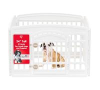 Iris USA - Box per Animali Domestici a 4 Pannelli con Porta, per Cuccioli e Cani di Piccola Taglia, Mantiene Gli Animali Domestici al Sicuro, Facile da Montare, Pieghevole, conservabile,