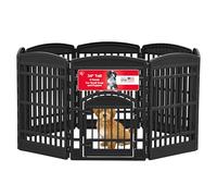 IRIS USA - Box per animali domestici a 8 pannelli con porta, 86,4 cm, per cani di taglia media e grande, mantiene gli animali domestici al sicuro, facile da montare, pieghevole, facile da riporre,