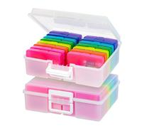 IRIS USA - Confezione da 2 custodie extra large per foto e decorazioni, 10,2 x 15,2 cm, con 16 custodie, multicolore/perla