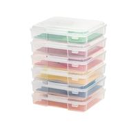 IRIS USA, Inc. - Scatola di immagazzinaggio portatile in plastica trasparente per progetti artistici con chiusura a scatto per carta da 8,5 x 11 pollici, confezione da 6 pezzi spessi