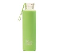 Irisana - Bottiglia - 550 ml - Verde - 7 x 7 x 25 cm - Bottiglia di vetro - Con coperchio in silicone - Borosilicato e silicone - Collezione Bbo