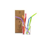 Irisana S4400235 Cannucce riutilizzabili, multicolore, silicone, 21,5 cm, 6 pz