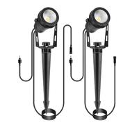 IRISECO 2 Faretti da Giardino con Cavo 3M, utilizzati per Illuminazione da Giardino 12V, Adatti per Collegare Alimentazione Faretti da Giardino, IP65 Impermeabile (spina non inclusa)