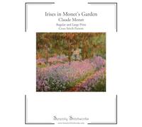 Irises in Monet's Garden Cross Stitch Pattern - Claude Monet: Regular and Large Print Cross Stitch Pattern